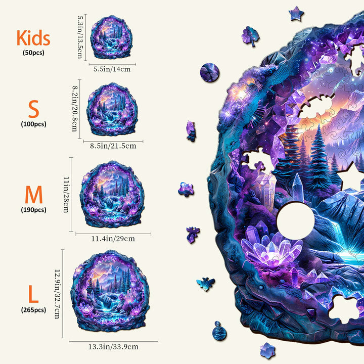 Crystal mine landscape-1 Wooden Jigsaw Puzzle