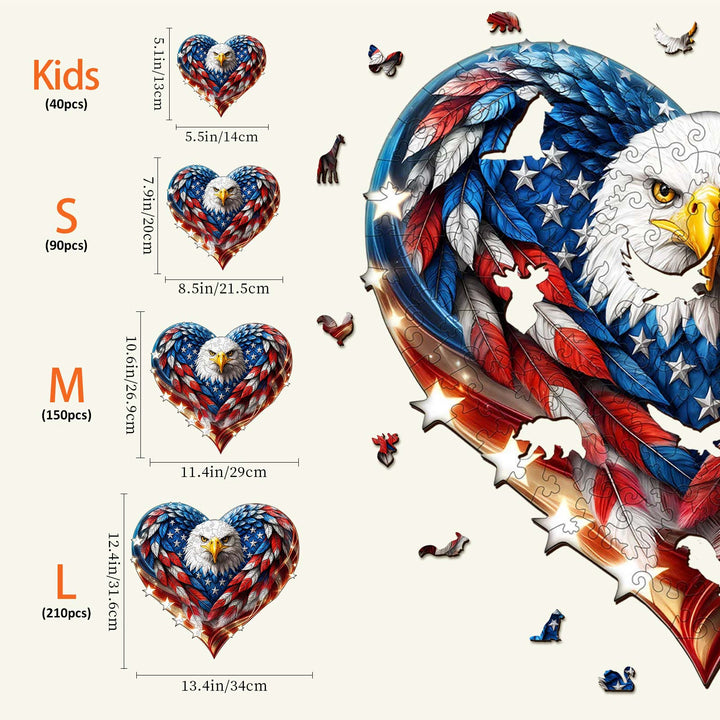 Puzzle en bois Eagle-2 patriotique