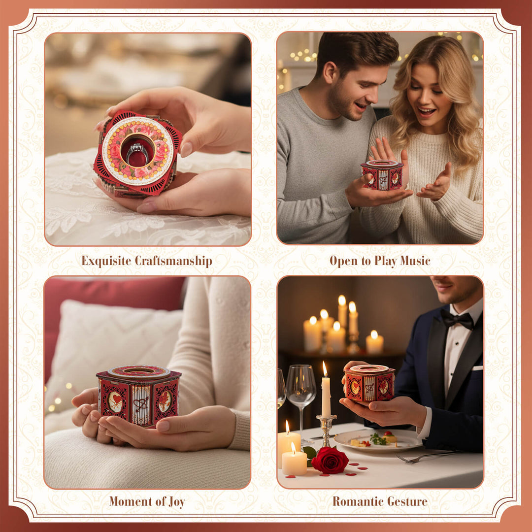 Rose Red – 3D Music Ring Box