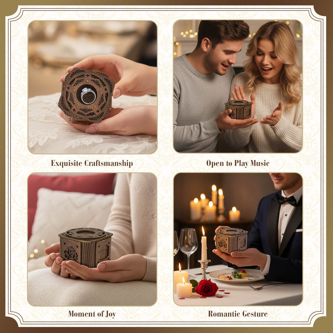 Walnut – 3D Music Ring Box