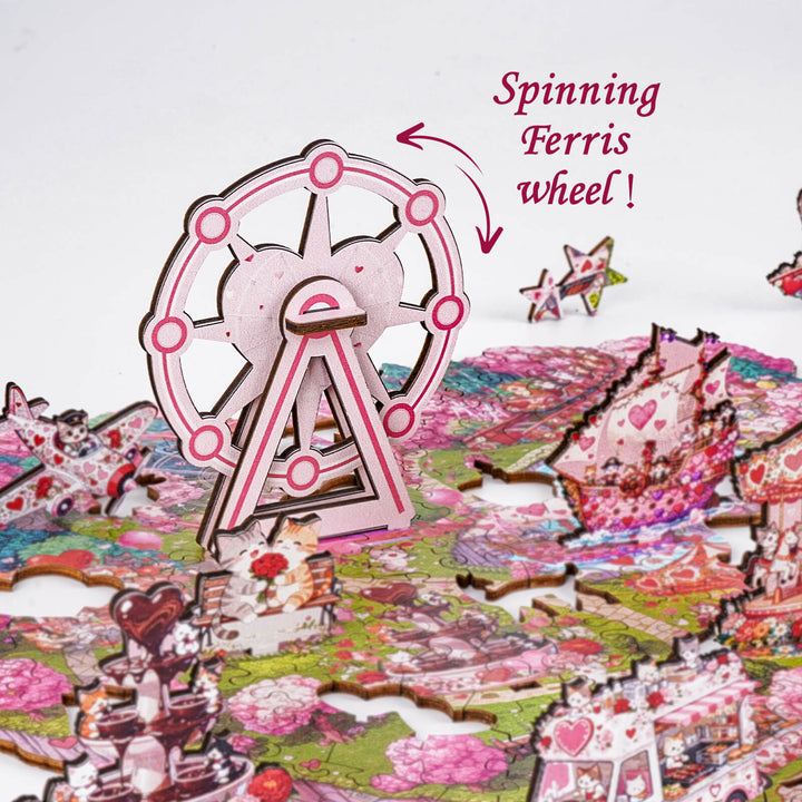 Valentine Kittyland Wooden Jigsaw Puzzle