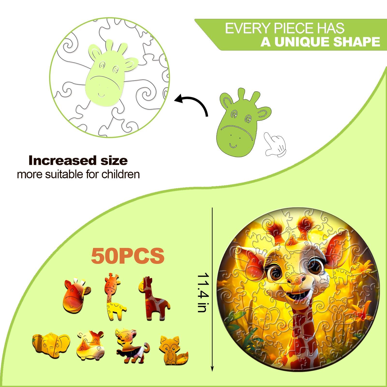 Cute Giraffe Children's Wooden Jigsaw Puzzle