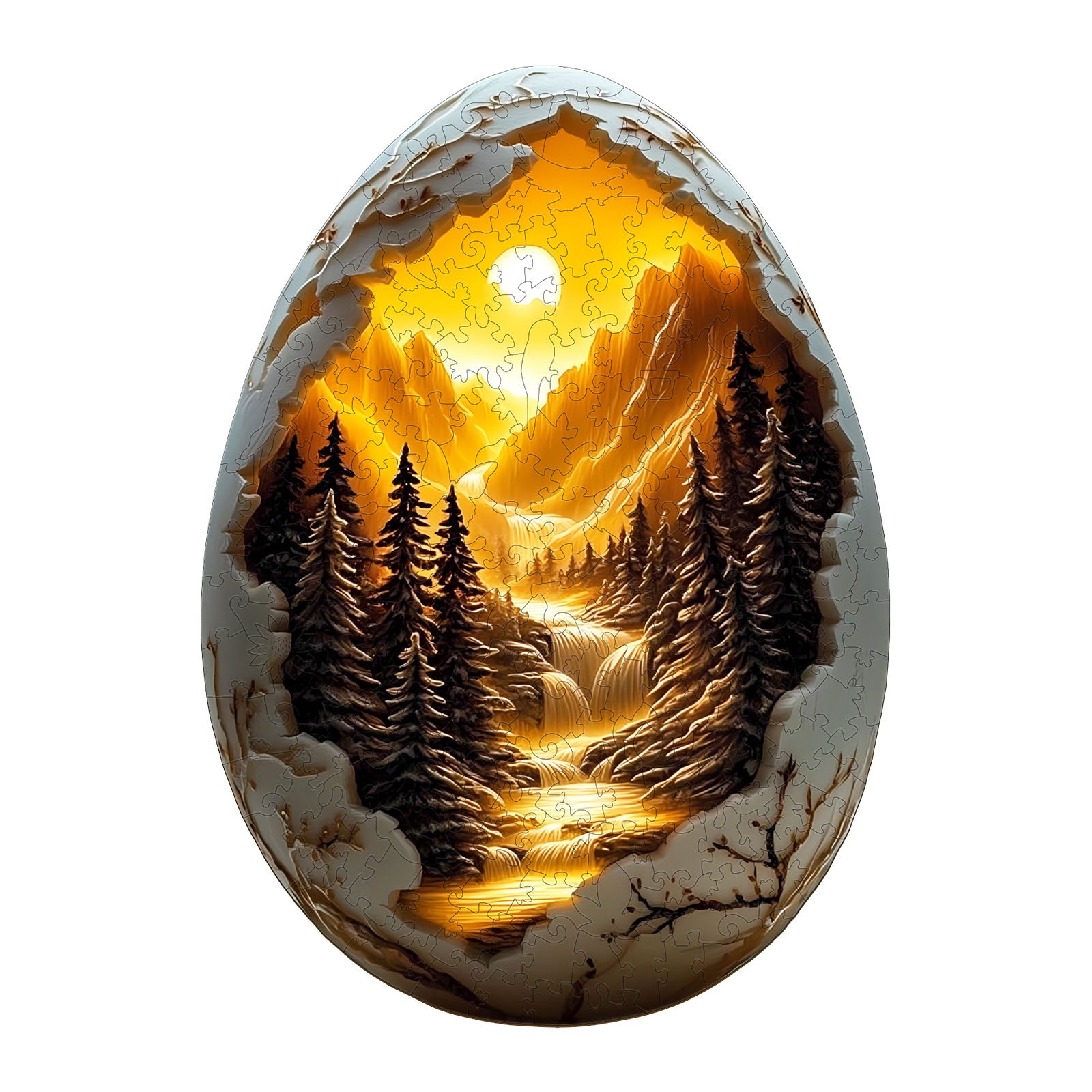 3D Eierschalen Welt-1 Holzpuzzle
