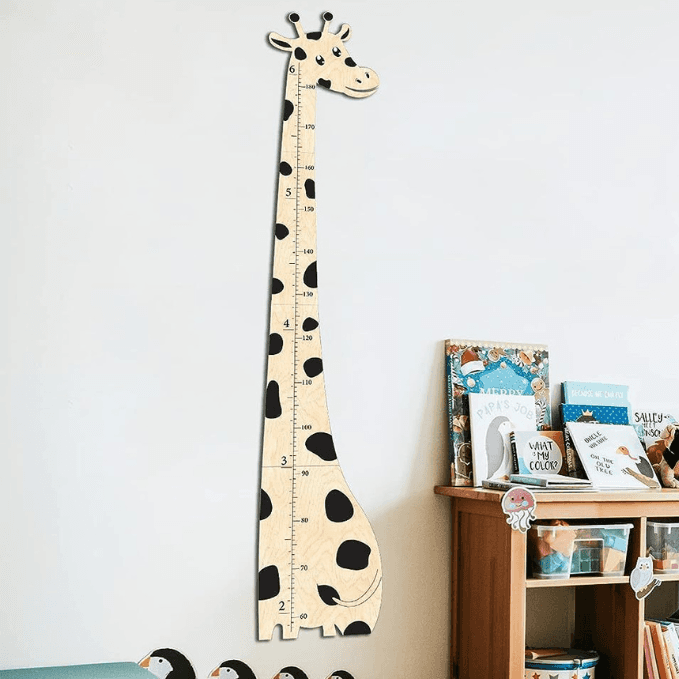 Wooden Giraffe Growth Chart Height Ruler for Kids