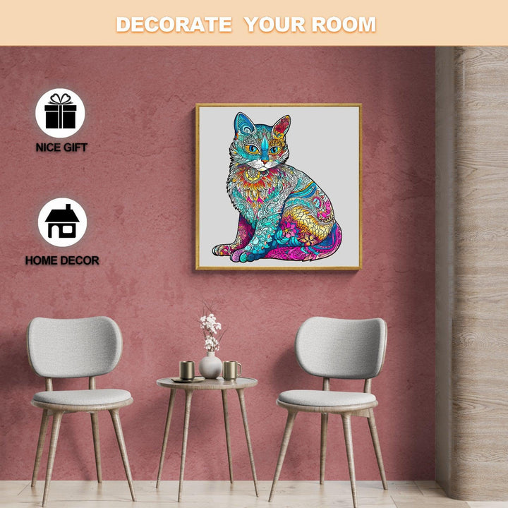 Elegant Cat Wooden Jigsaw Puzzle-Woodbests