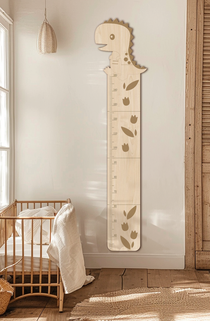Personalized Wooden Cute Dinosaur Growth Chart Clearance Sale