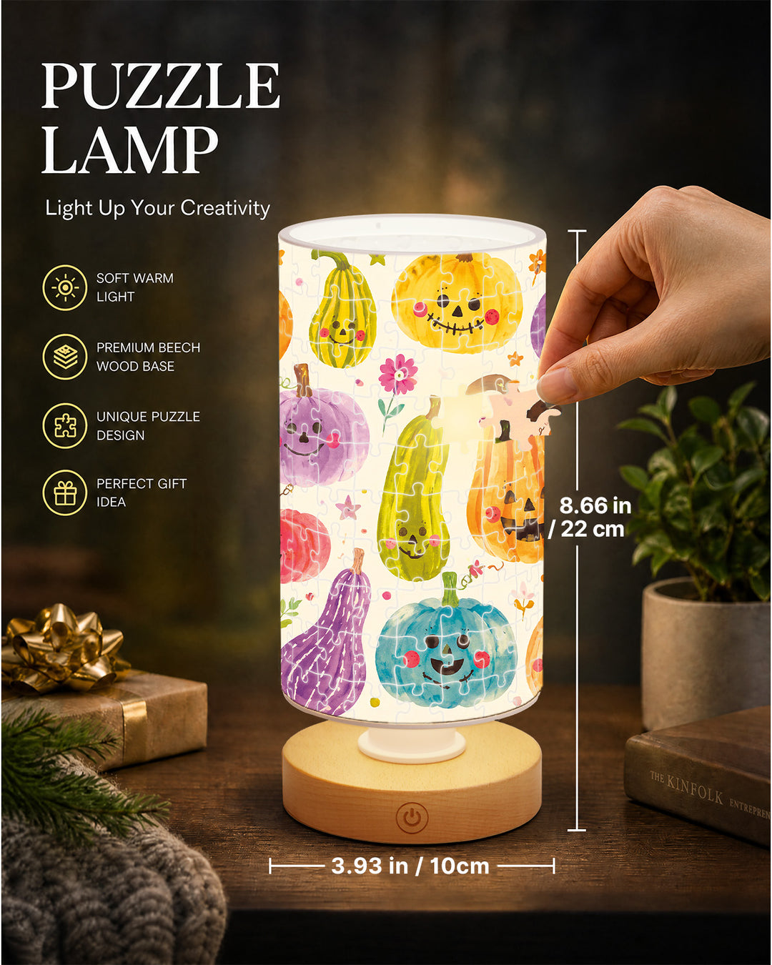 DIY Dimmable Acrylic Puzzle Lamp - Pumpkin Pals Party