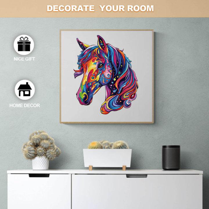 Colorful Horse Wooden Jigsaw Puzzle - Woodbests