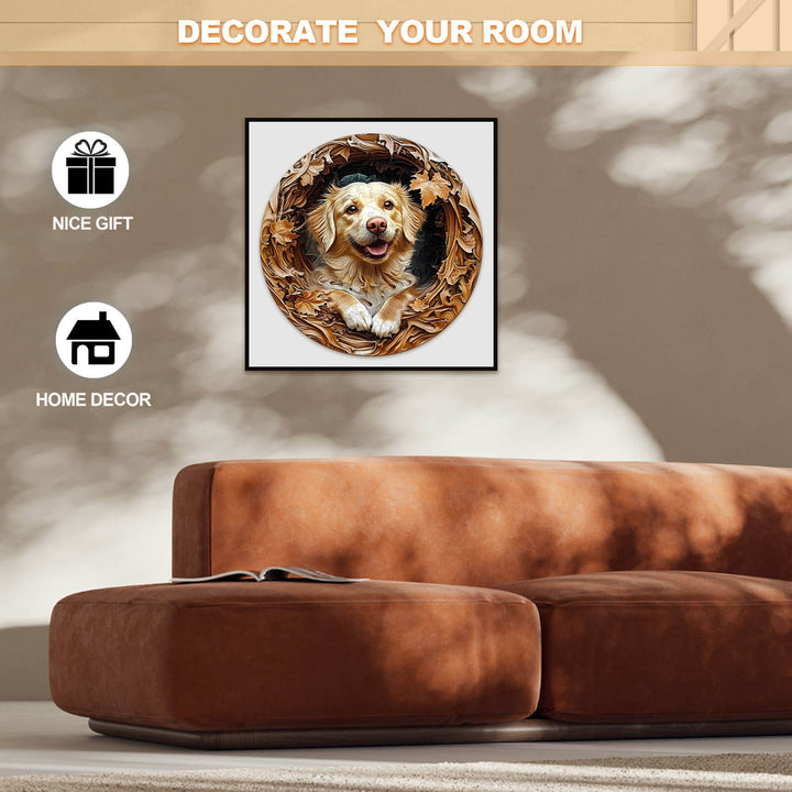 3D Golden Retriever-2 Wooden Jigsaw Puzzle