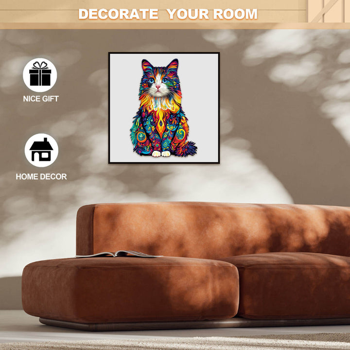 Colorful Ragdoll Cat-2 Wooden Jigsaw Puzzle