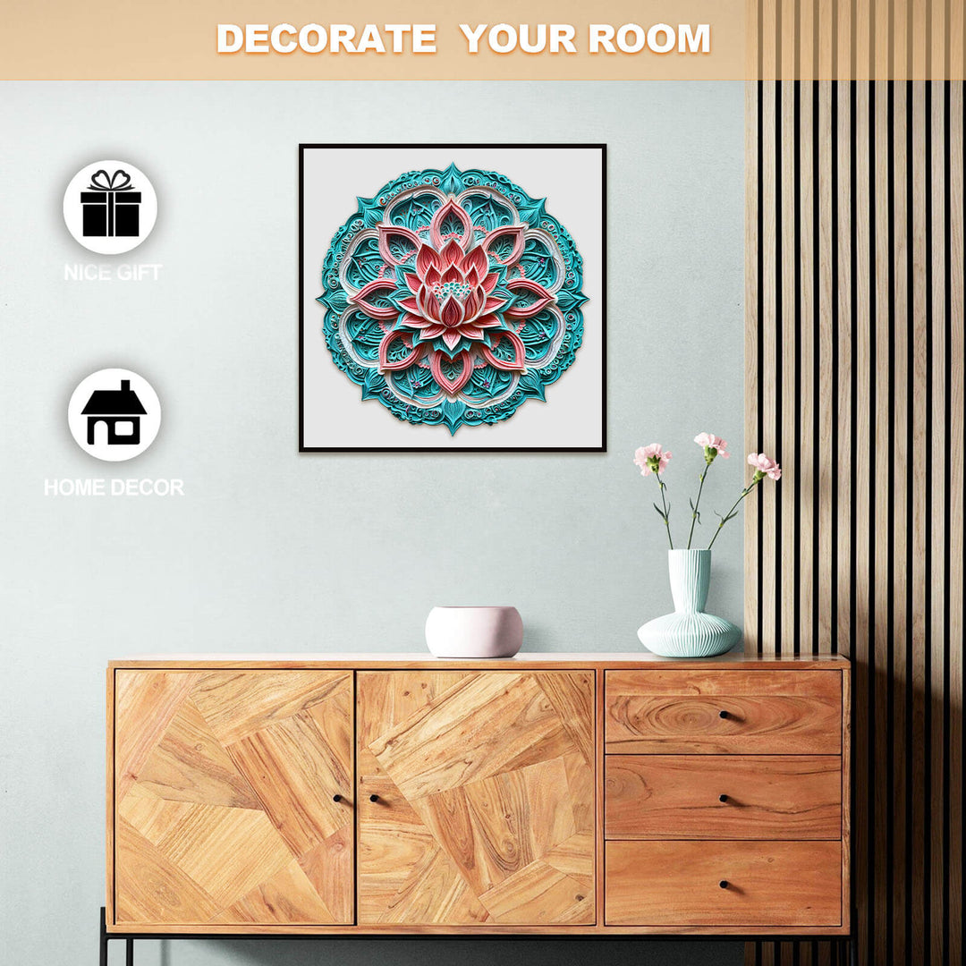 3D Mandala Lotus-2 Wooden Jigsaw Puzzle