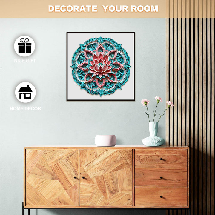 3D Mandala Lotus-2 Wooden Jigsaw Puzzle - Woodbests