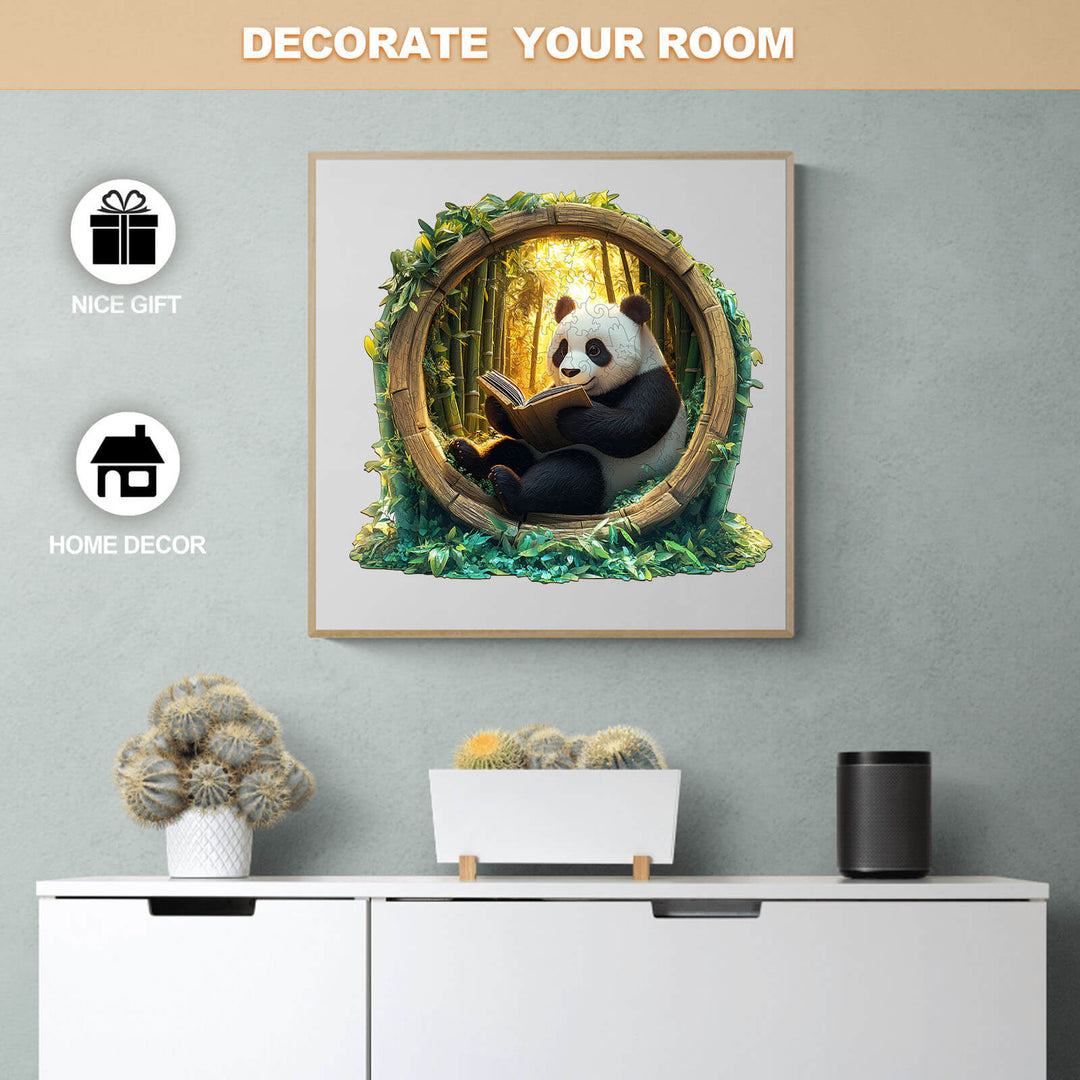 3D Bamboo Grove Scholar Panda Wooden Jigsaw Puzzle