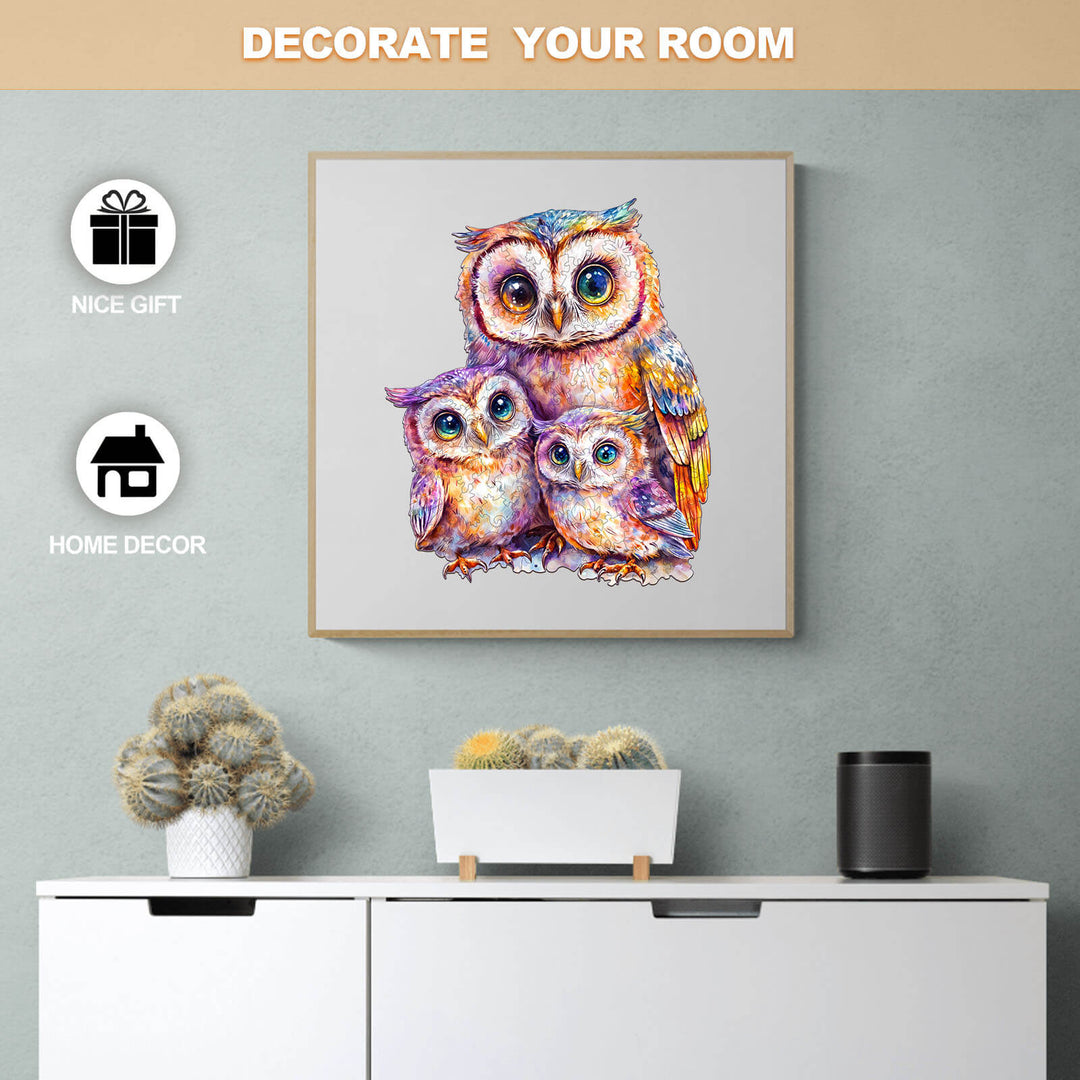 Sweet Owl Family Wooden Jigsaw Puzzle