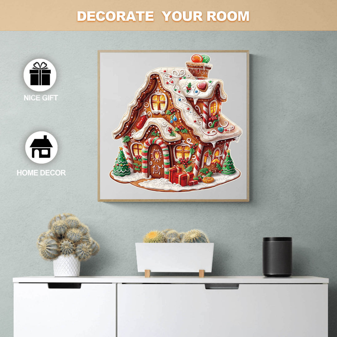 Christmas Gingerbread House-2 Wooden Jigsaw Puzzle