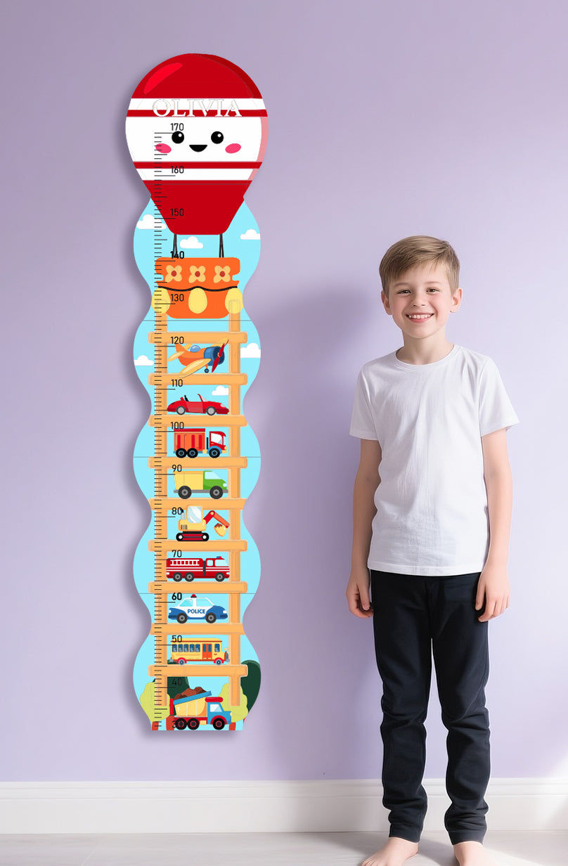 Personalized Wooden Traffic-2 Growth Chart Ruler