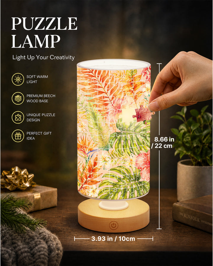 DIY Dimmable Acrylic Puzzle Lamp - Colorful Leaves