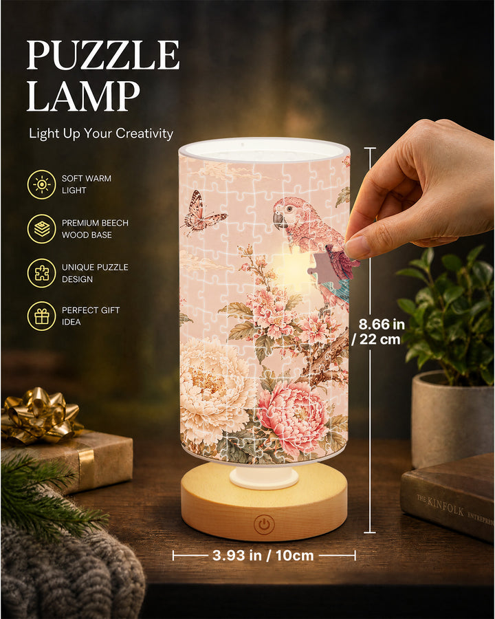 DIY Dimmable Acrylic Puzzle Lamp - Pink Parrot
