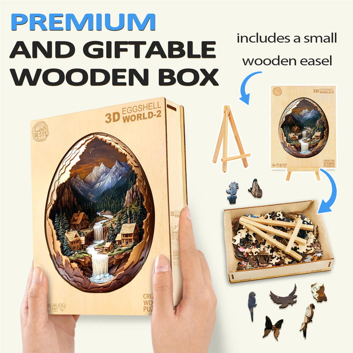 3D Eggshell World-2 Wooden Jigsaw Puzzle