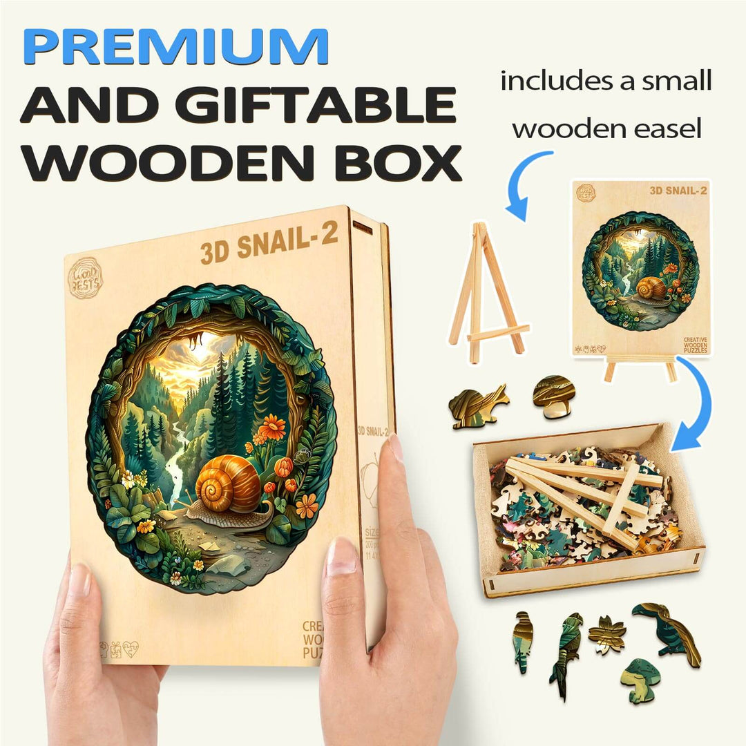 3D Snail-2 Wooden Jigsaw Puzzle