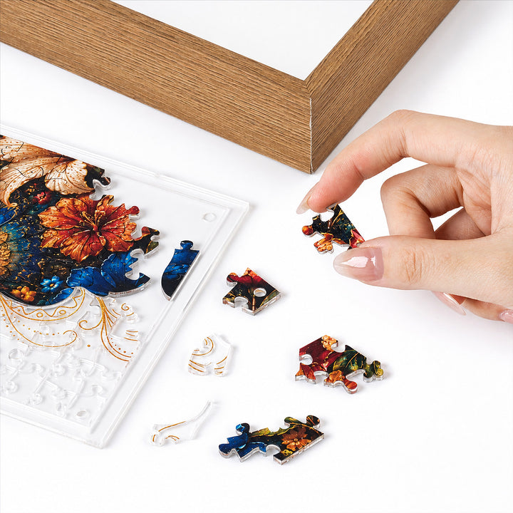 Double Sided Acrylic Jigsaw -Blossoms and Butterfli