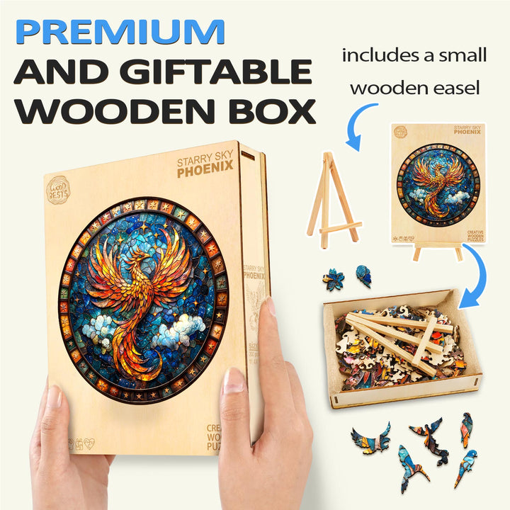 Starry Sky Phoenix Wooden Jigsaw Puzzle - Woodbests