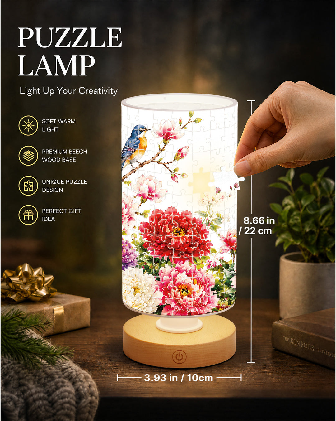 DIY Dimmable Acrylic Puzzle Lamp - Blooming Prosperity