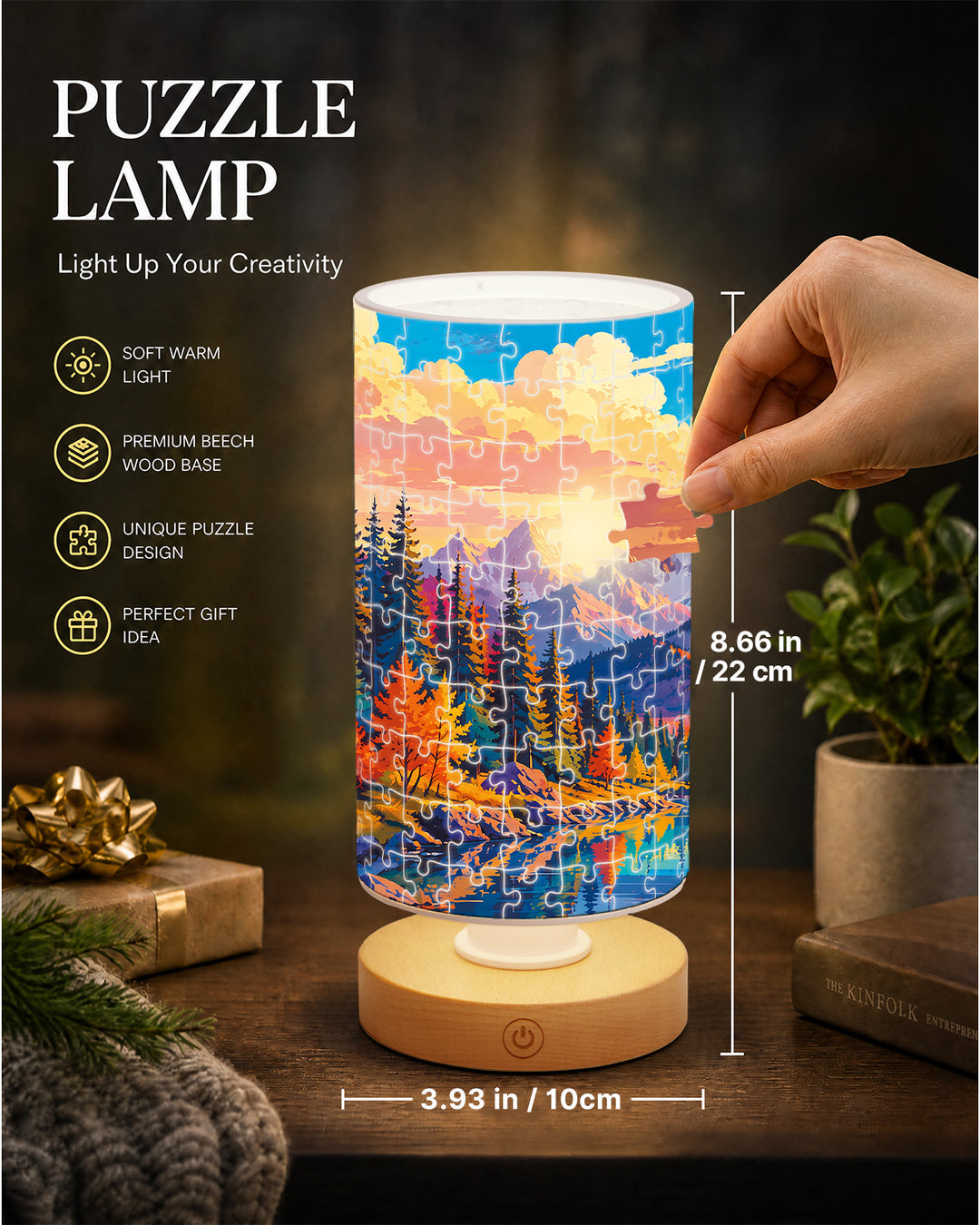 DIY Dimmable Acrylic Puzzle Lamp - Golden Mountain Valley
