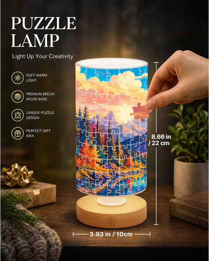 DIY Dimmable Acrylic Puzzle Lamp - Golden Mountain Valley