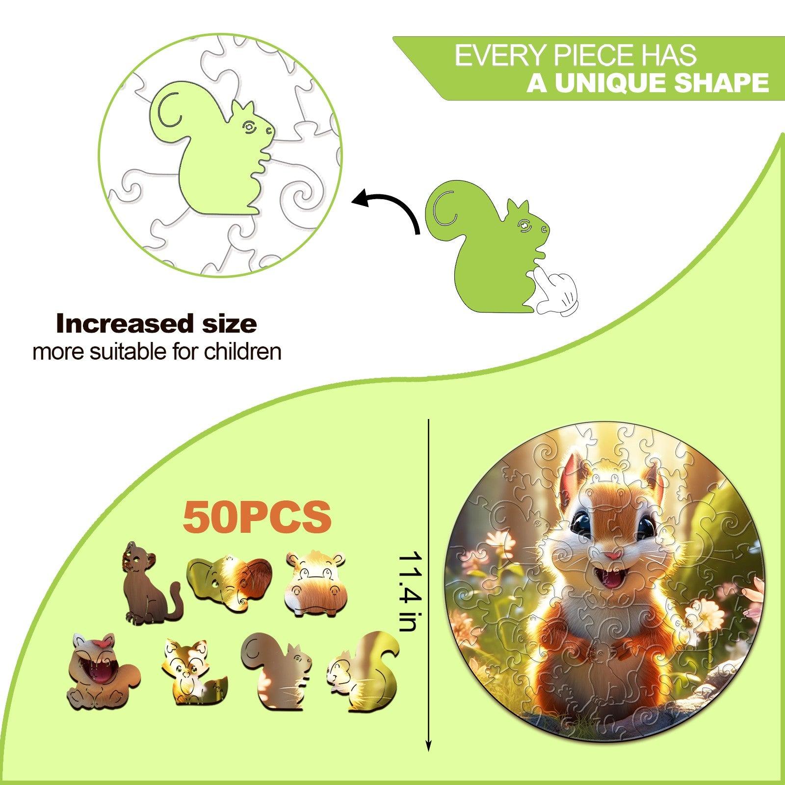 Cute Squirrel Children's Wooden Jigsaw Puzzle