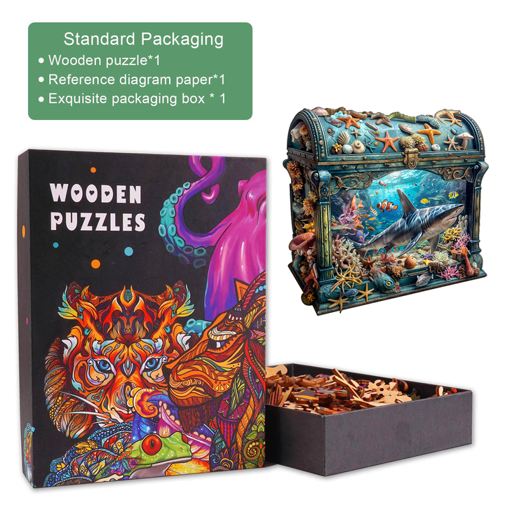 3D Treasure Chest Ocean-1 Wooden Jigsaw Puzzle