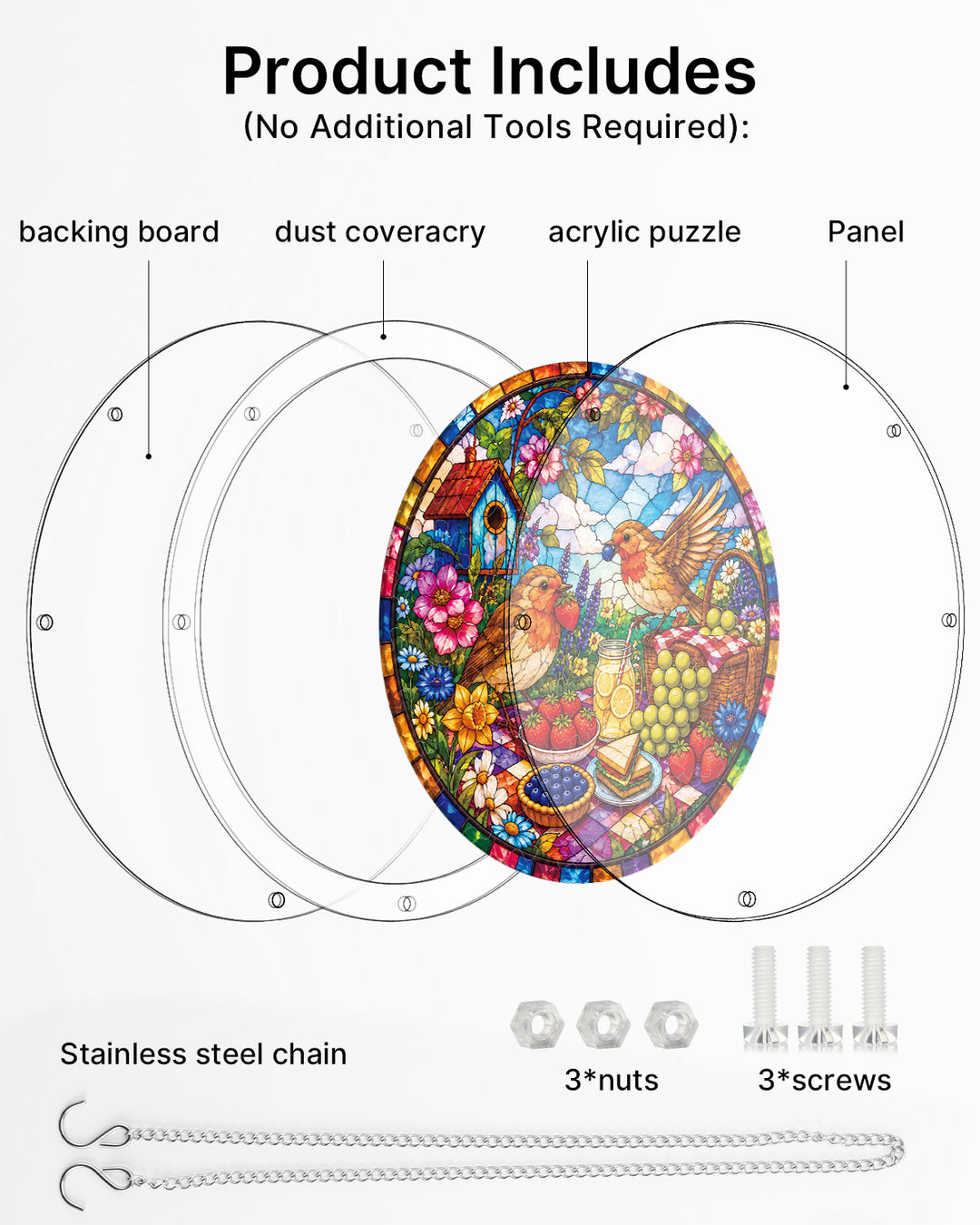 Acrylic Jigsaw Puzzle Suncatcher - Country Harvest