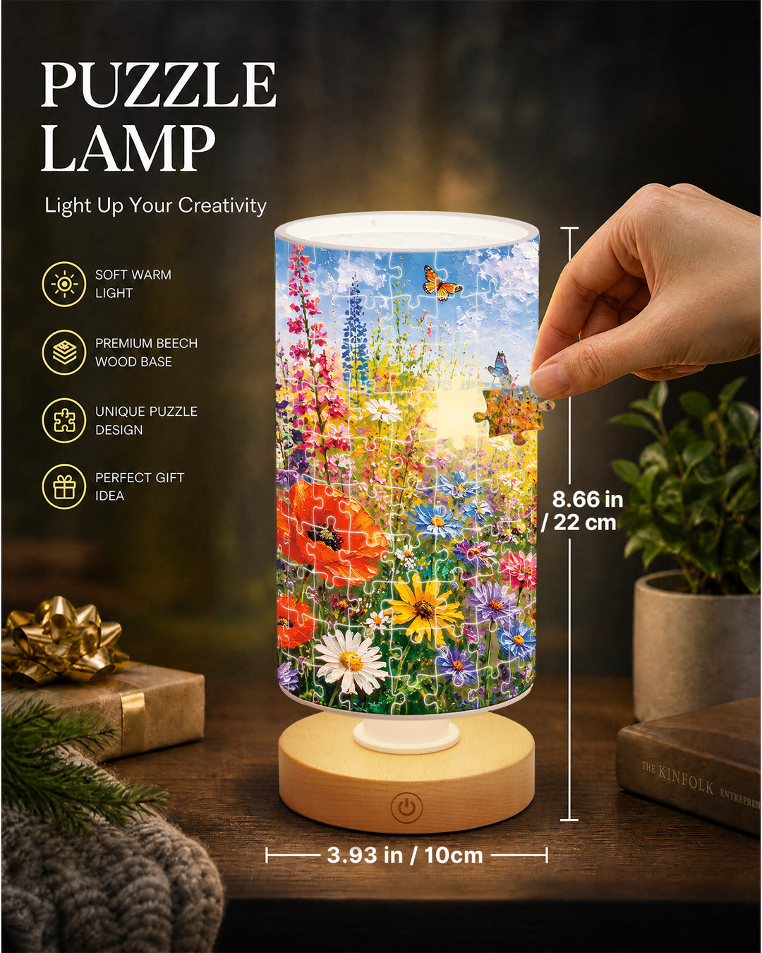 DIY Dimmable Acrylic Puzzle Lamp -Summer Meadow in Bloom