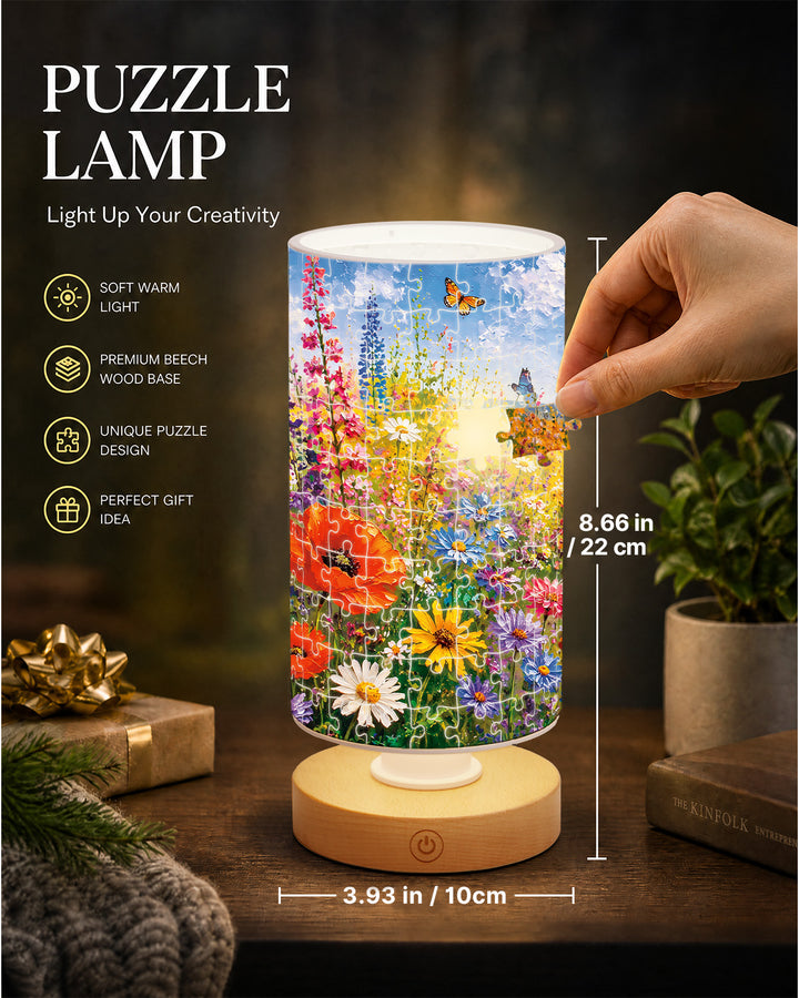 DIY Dimmable Acrylic Puzzle Lamp -Summer Meadow in Bloom