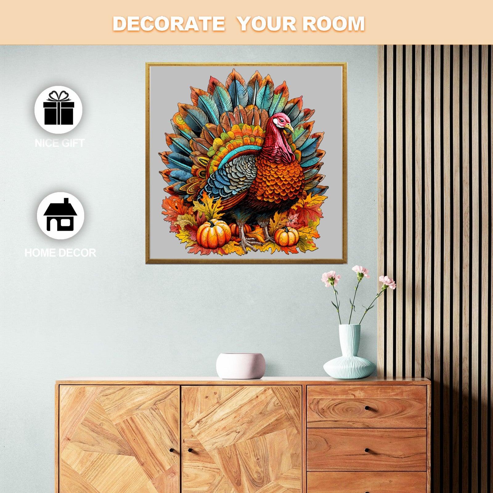 Colorful Turkey Wooden Jigsaw Puzzle-Woodbests