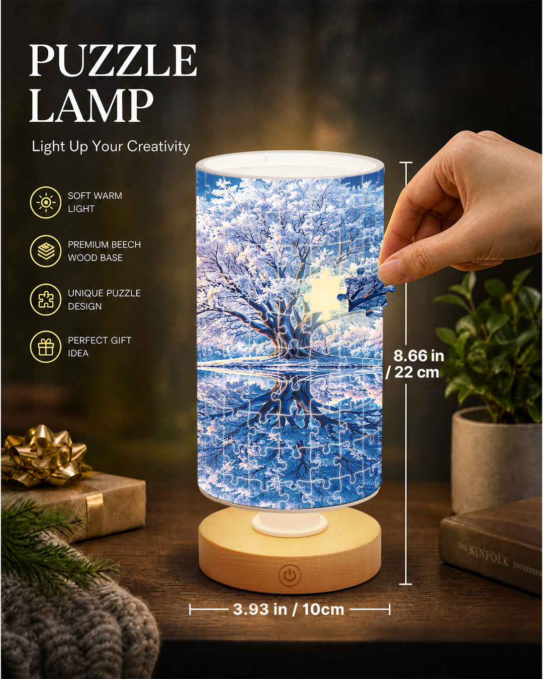 DIY Dimmable Acrylic Puzzle Lamp - Winter Wonderland