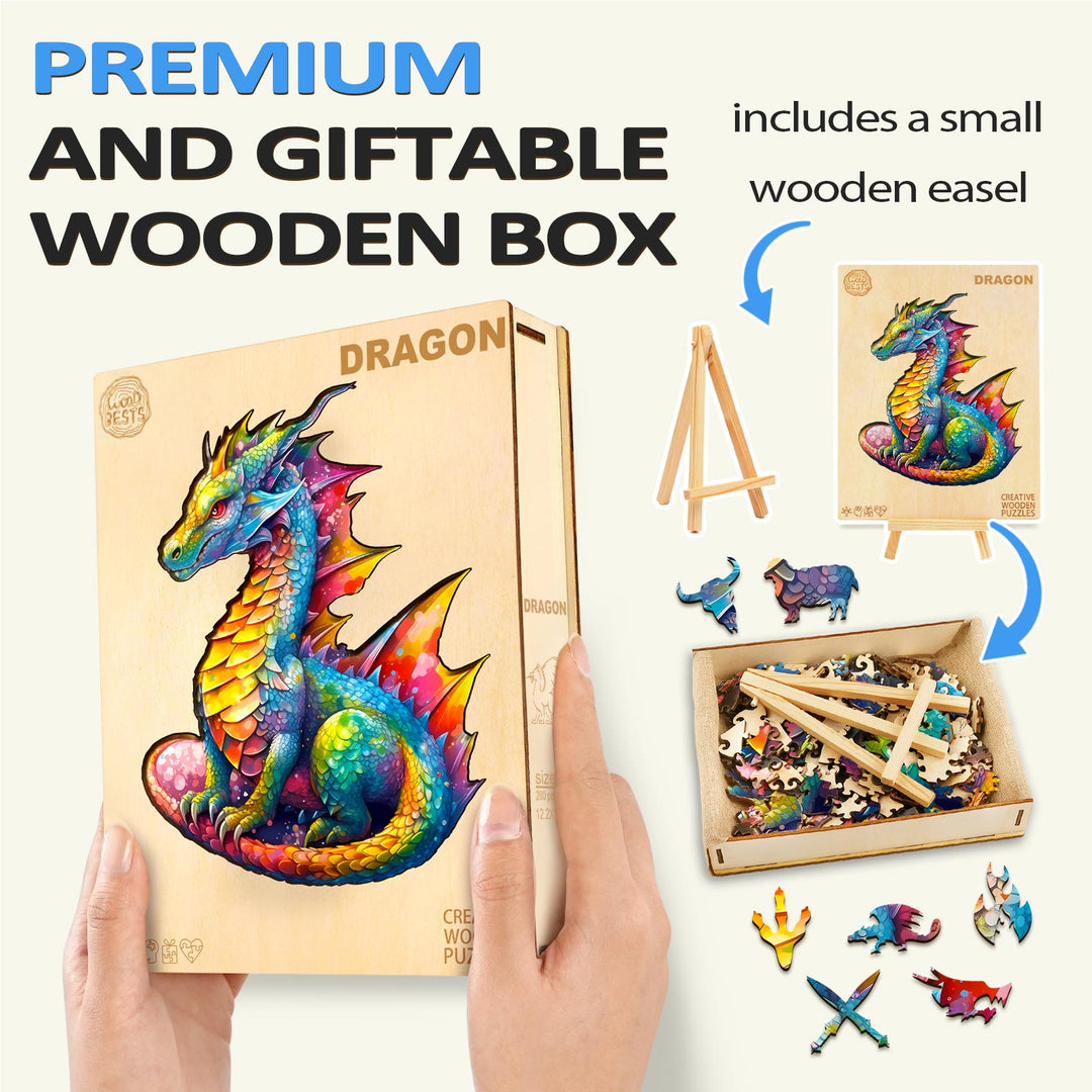 Colorful Dragon 1 Wooden Jigsaw Puzzle