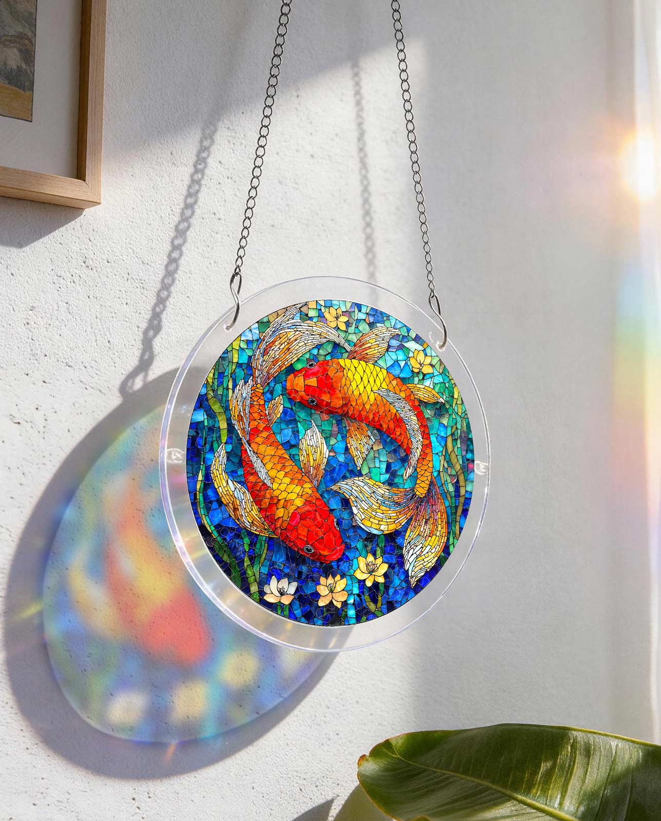 Attrape-soleil puzzle en acrylique - Étang de rêve Koi