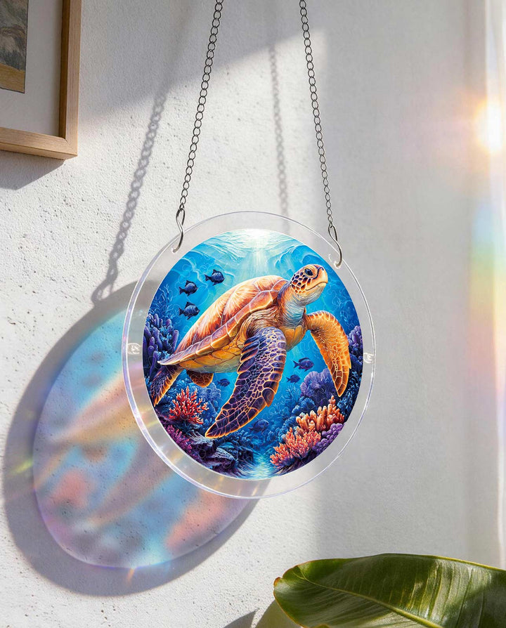Acryl-Puzzle-Sonnenfänger – Sternenmeer-Schildkröte