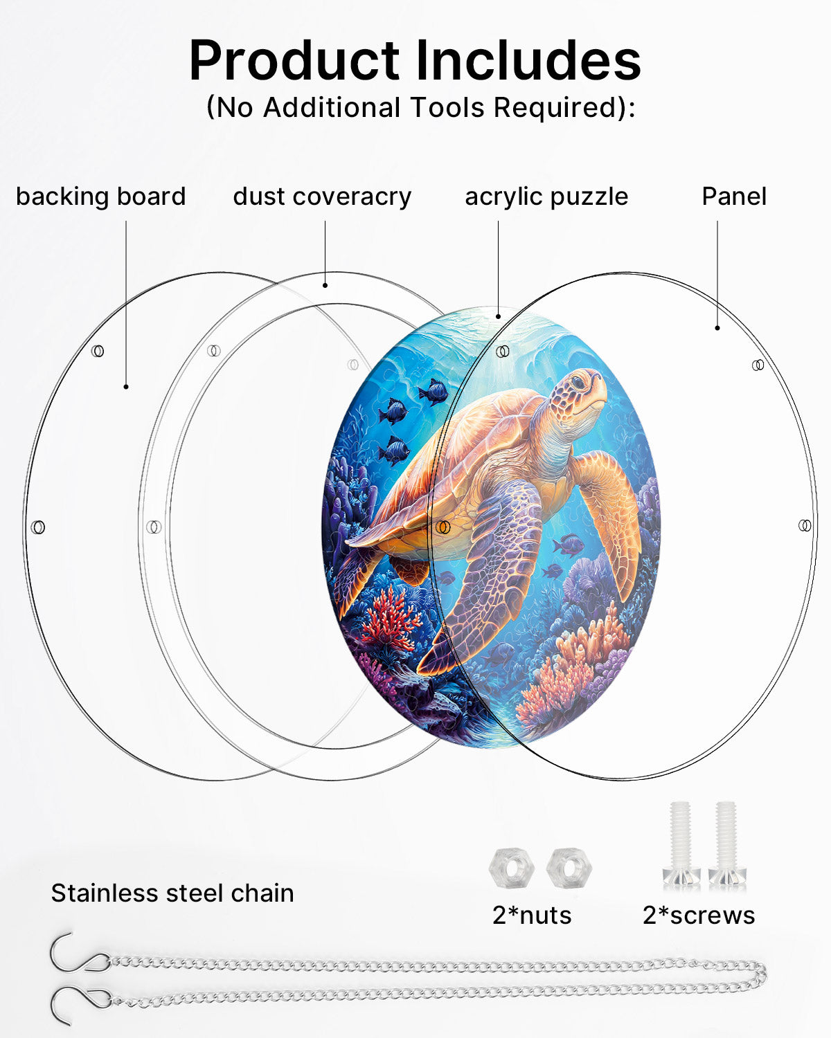 Acryl-Puzzle-Sonnenfänger – Sternenmeer-Schildkröte