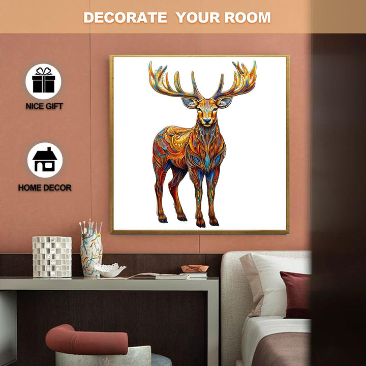Colorful Deer Wooden Jigsaw Puzzle