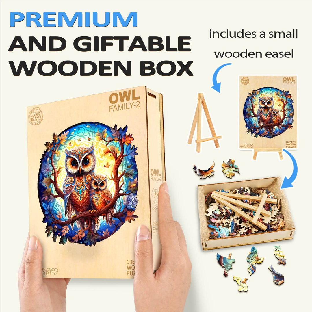 Owl Family-2 Wooden Jigsaw Puzzle