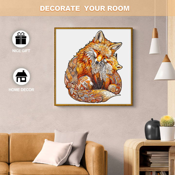 FOX FAMILY-2 Wooden Jigsaw Puzzle