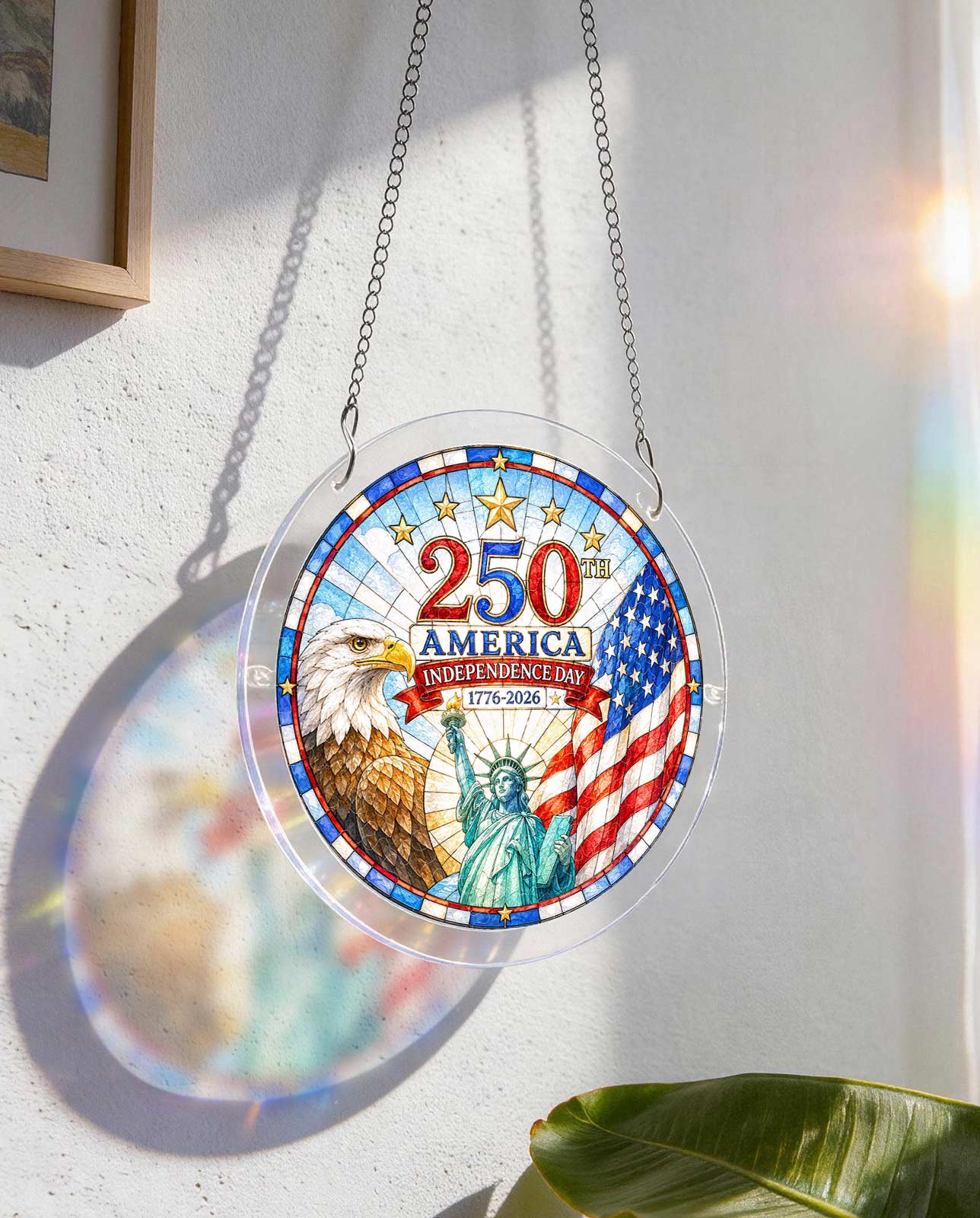 Acryl-Puzzle-Sonnenfänger – Amerikanisches Zweihundertjähriges Jubiläum