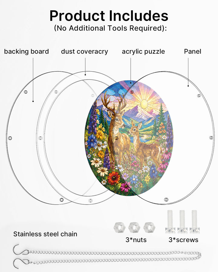Acrylic Jigsaw Puzzle Suncatcher - Meadow Sunrise