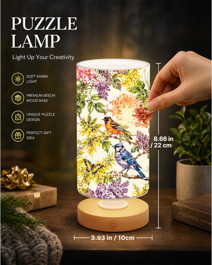 DIY Dimmable Acrylic Puzzle Lamp - Birdsong Blossom Garden
