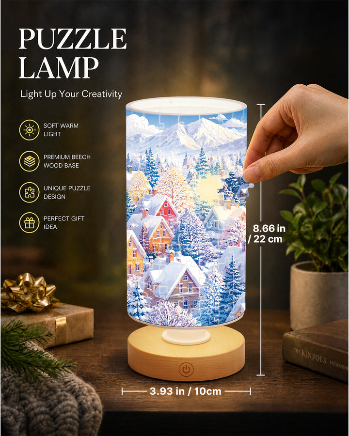DIY Dimmable Acrylic Puzzle Lamp - Blue Winter Wonderland