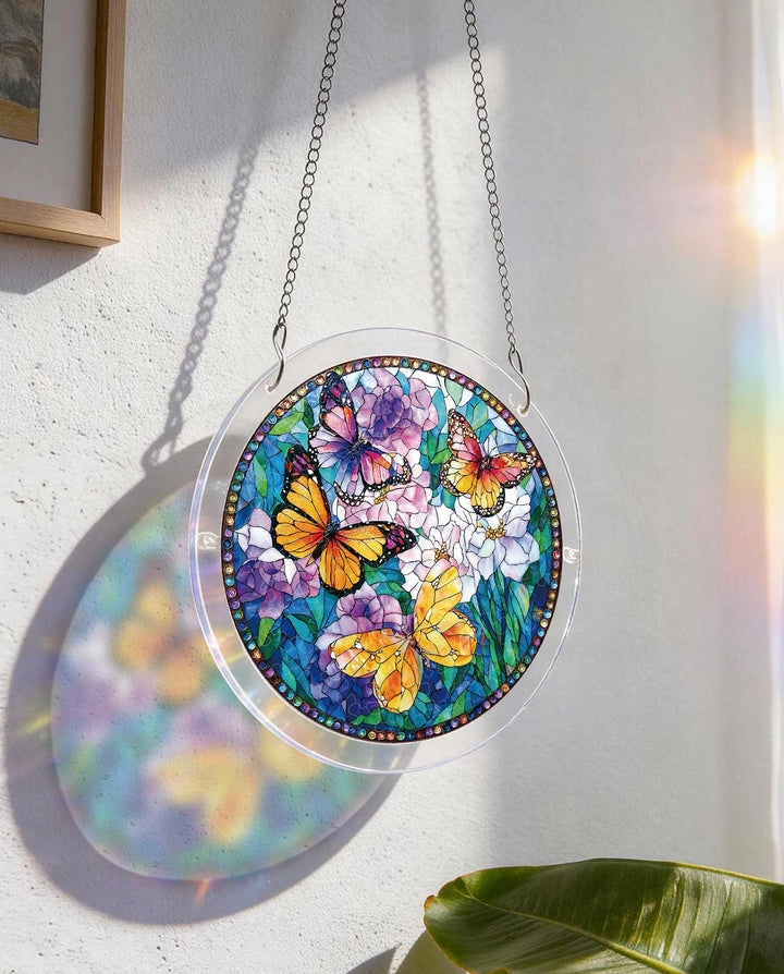 Acrylic Jigsaw Puzzle Suncatcher - Butterflies in Bloom