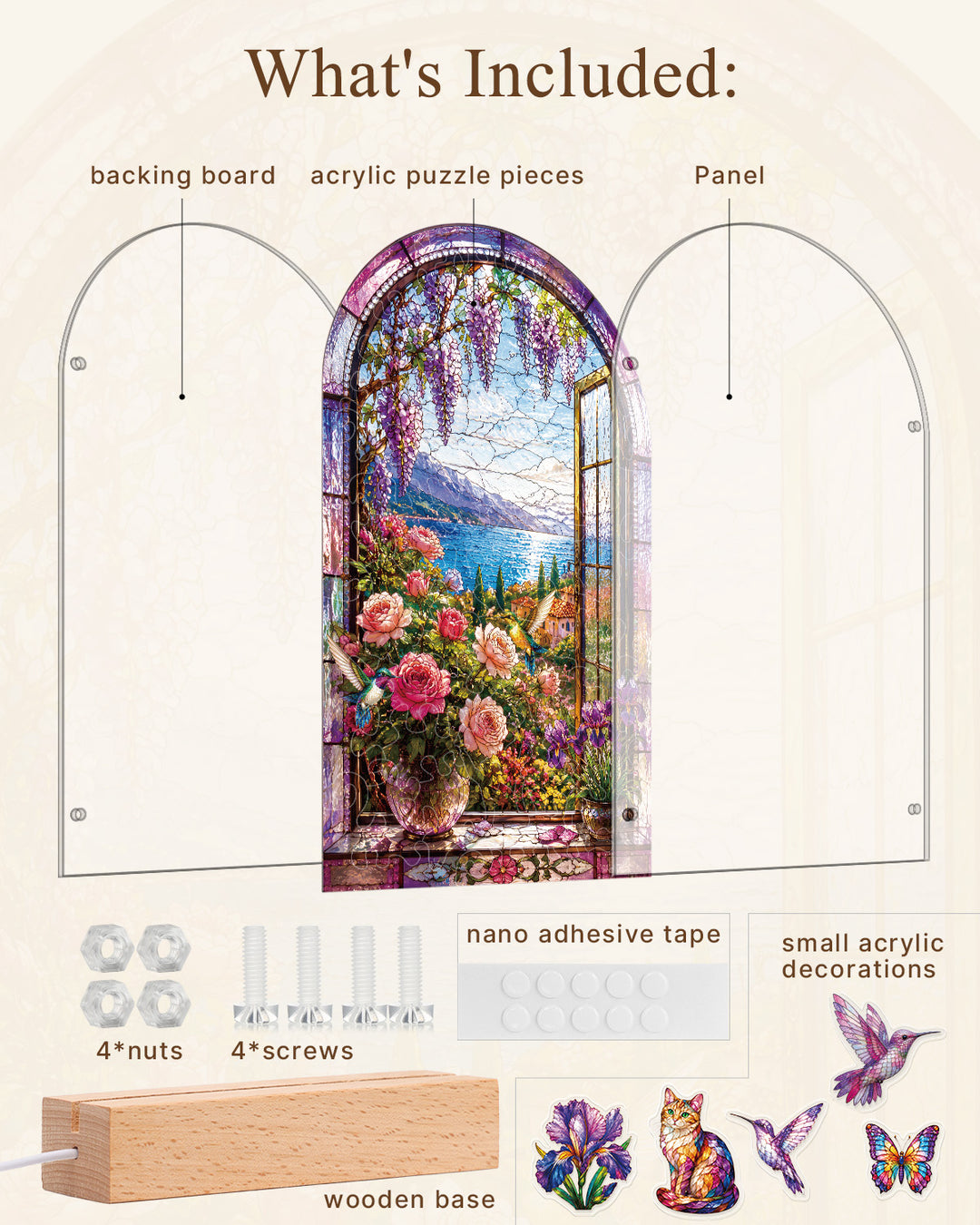 Acrylic Puzzle Landscape Light-Purple Lavender