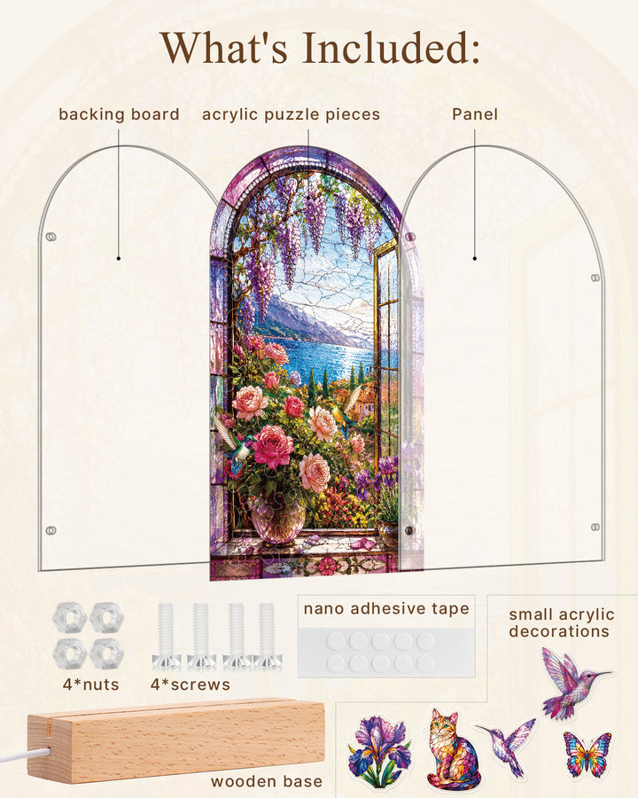 Acrylic Puzzle Landscape Light-Purple Lavender